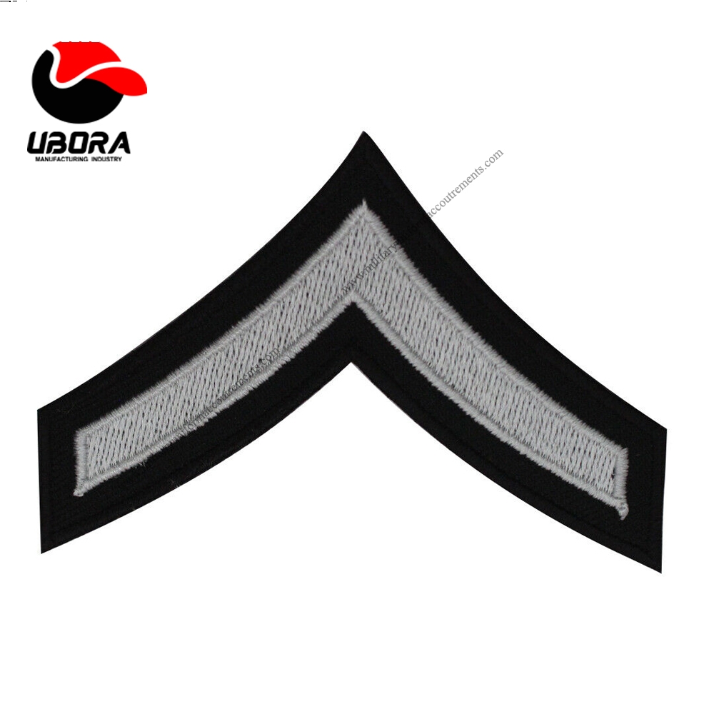 chevron white Embroidered Iron on Sew on patch For Clothes supplier ,military clothing accessories 